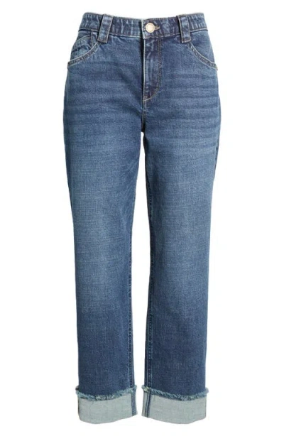 Wit & Wisdom Frayed High Waist Ankle Straight Leg Jeans