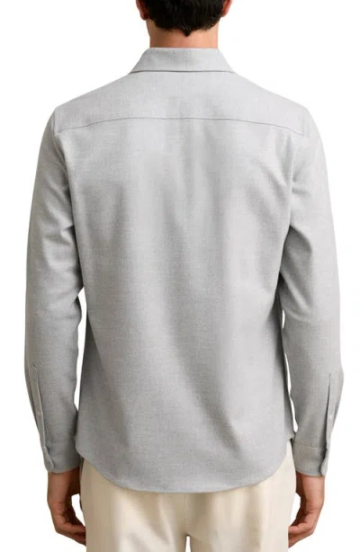 Reiss Mens Crawford Twin-pocket Woven Overshirt Soft Grey Melange In Gray