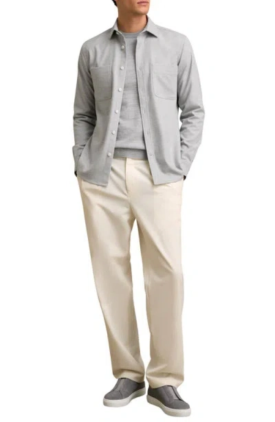 Reiss Mens Crawford Twin-pocket Woven Overshirt Soft Grey Melange In Gray