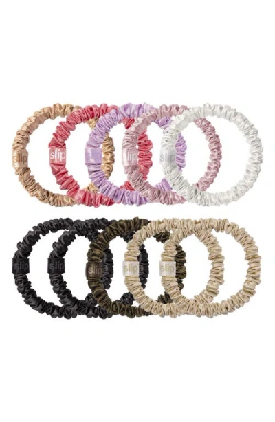 Slip 10-pack Assorted Skinny Silk Scrunchies $100 Value