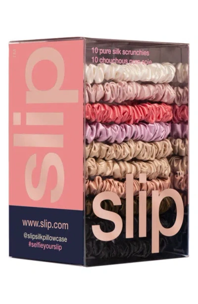 Slip 10-pack Assorted Skinny Silk Scrunchies $100 Value
