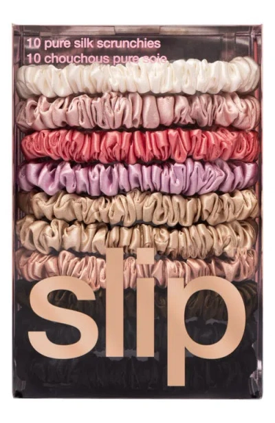 Slip 10-pack Assorted Skinny Silk Scrunchies $100 Value