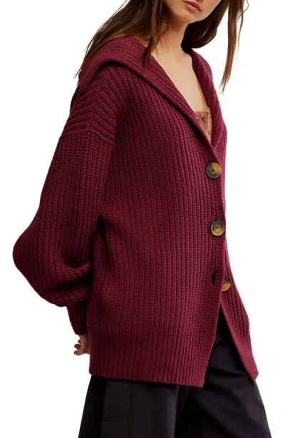 Free People Swim Too Deep Cardigan In Red
