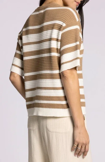 Thread & Supply Viola Stripe Short Sleeve Cotton Sweater