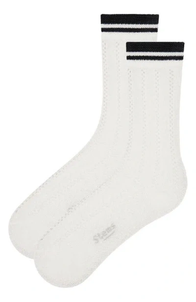 Stems Lattice Stitch Cotton Blend Crew Socks