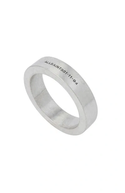 Allsaints Logo Engraved Band Ring