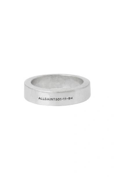 Allsaints Logo Engraved Band Ring