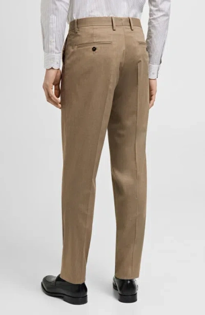 Mango Monaco Slim Fit Suit Pants In Brown