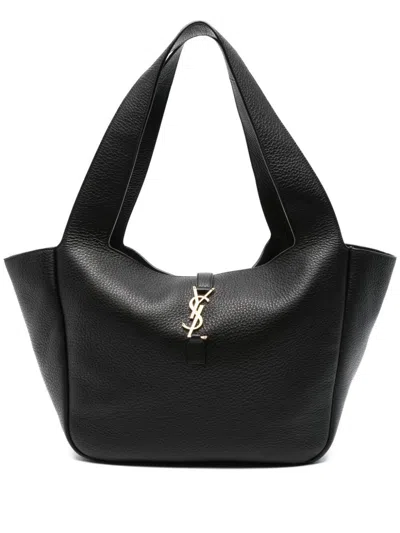 Saint Laurent Bea Cabas Ysl Tote Bag In Supple Leather In Black