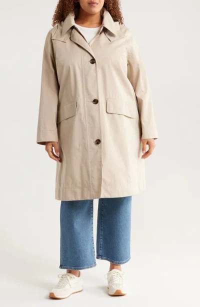 Barbour Hebrides Longline Waterproof Jacket With Removable Hood In Neutral
