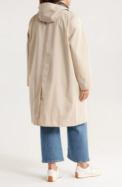 Barbour Hebrides Longline Waterproof Jacket With Removable Hood In Neutral