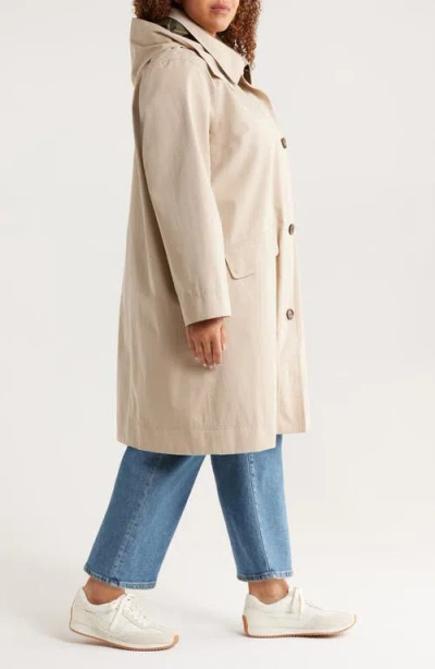 Barbour Hebrides Longline Waterproof Jacket With Removable Hood In Neutral