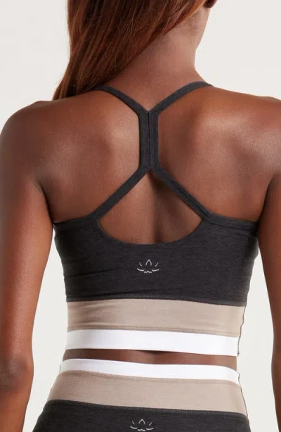 Beyond Yoga Colorblock Space Dye Crop Tank Top In Gray