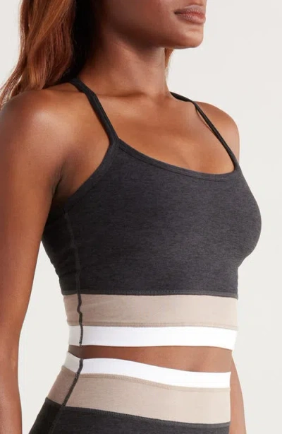 Beyond Yoga Colorblock Space Dye Crop Tank Top In Gray