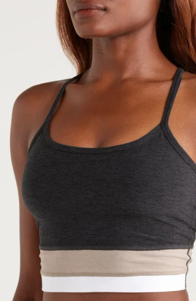 Beyond Yoga Colorblock Space Dye Crop Tank Top In Gray