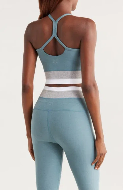 Beyond Yoga Colorblock Space Dye Crop Tank Top In Blue