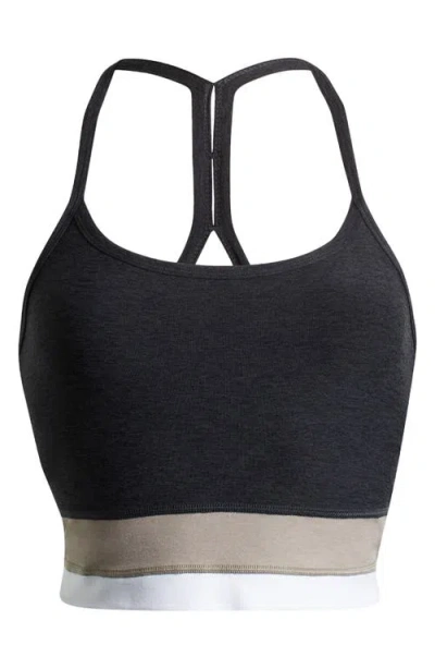 Beyond Yoga Colorblock Space Dye Crop Tank Top In Gray