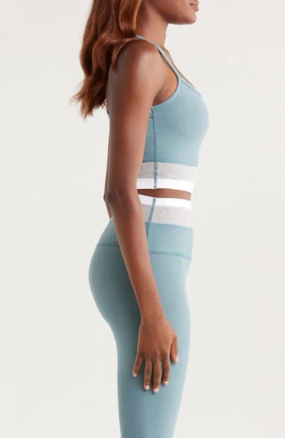 Beyond Yoga Colorblock Space Dye Crop Tank Top In Blue