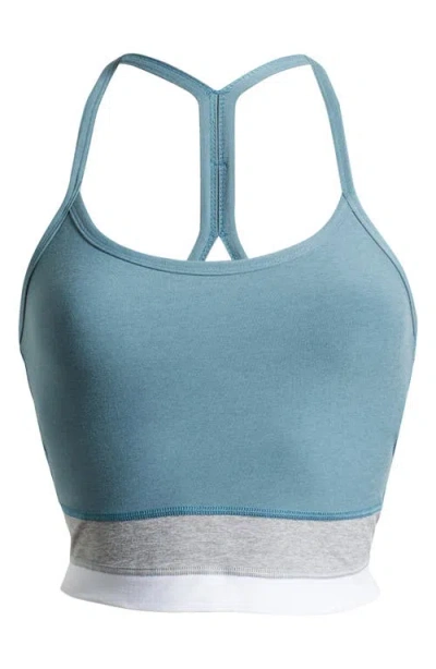 Beyond Yoga Colorblock Space Dye Crop Tank Top In Blue