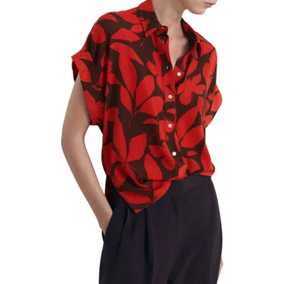Mango Floral Short Sleeve Button-up Shirt