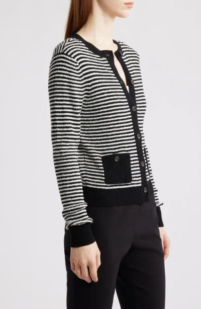 Nic + Zoe Nic+zoe Textured Stripe Button Cardigan In Multi