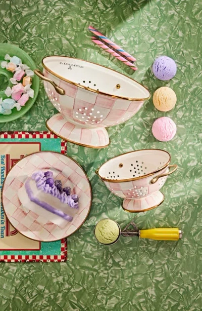 Mackenzie-childs Mackenzie Childs Rosy Check Small Colander In Pink