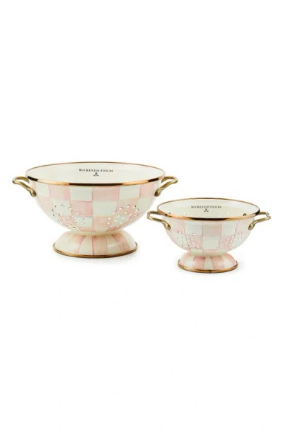 Mackenzie-childs Mackenzie Childs Rosy Check Small Colander In Pink