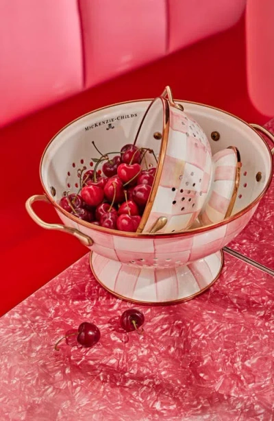 Mackenzie-childs Mackenzie Childs Rosy Check Small Colander In Pink