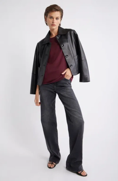 Nordstrom Relaxed Fit Pima Cotton Crewneck T-shirt In Burgundy