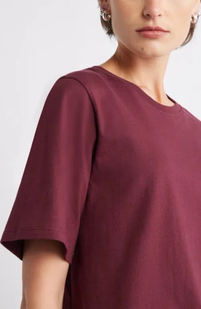 Nordstrom Relaxed Fit Pima Cotton Crewneck T-shirt In Burgundy