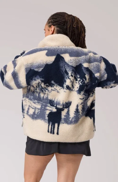 Parks Project Acadia Moose Full Zip High Pile Fleece Jacket In Multi