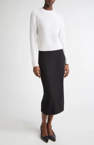 Vince Raglan Sleeve Wool & Cashmere Crewneck Sweater In White