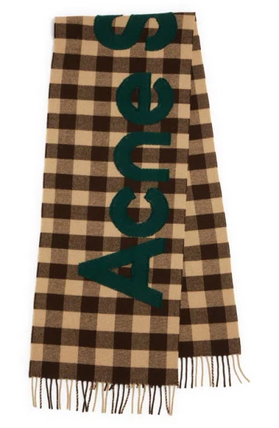 Acne Studios Veda Buffalo Plaid Wool Blend Scarf