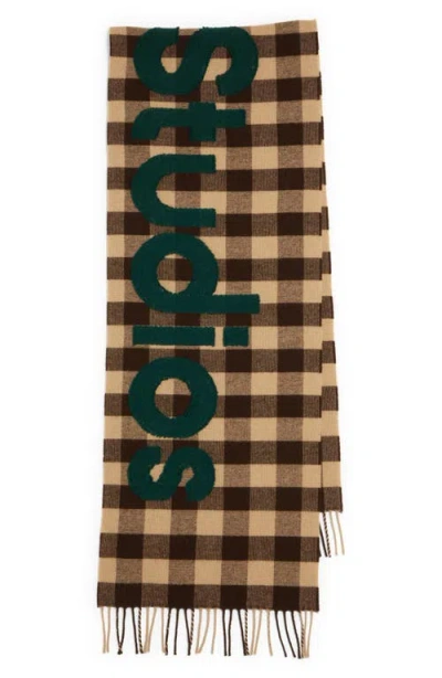 Acne Studios Veda Buffalo Plaid Wool Blend Scarf