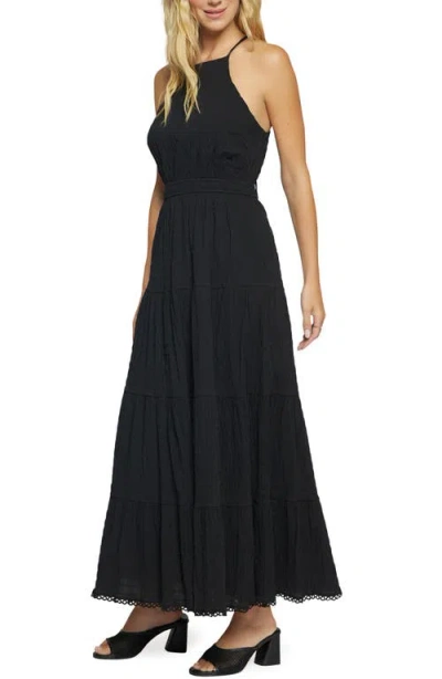 Lost + Wander Bella Luna Crushed Tiered Maxi Dress In Black