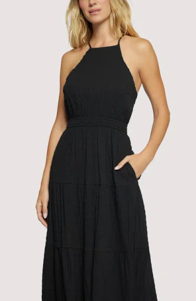 Lost + Wander Bella Luna Crushed Tiered Maxi Dress In Black