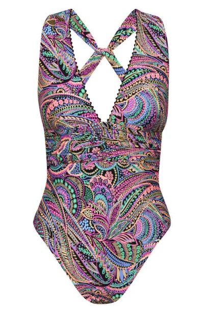 Sunshine 79 Disco Plunge One-piece Swimsuit In Multi