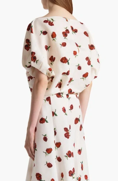 Khaite Niles Cropped Draped Silk And Cotton-blend Twill Top In White