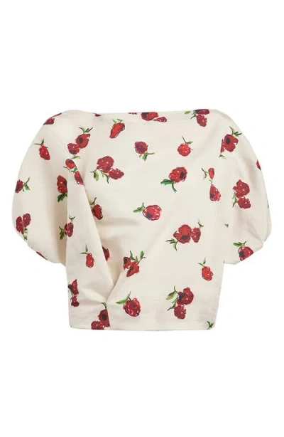 Khaite Niles Cropped Draped Silk And Cotton-blend Twill Top In White