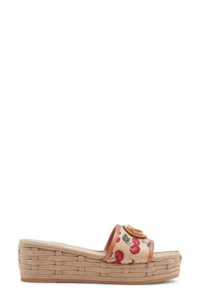 Valentino Garavani Vlogo Cherries Flatform Slide Sandal