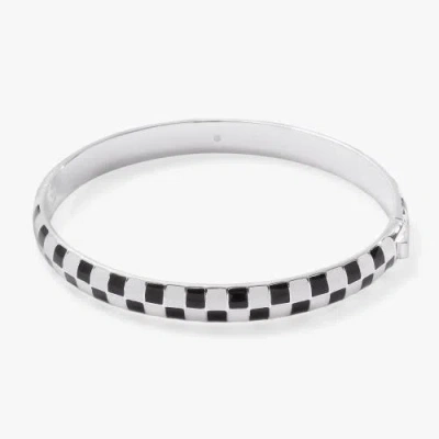 Alex And Ani Black & White Checker Hinge Bangle