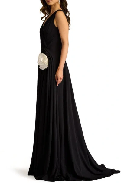 Tadashi Shoji Rosette Detail Sleeveless A-line Gown