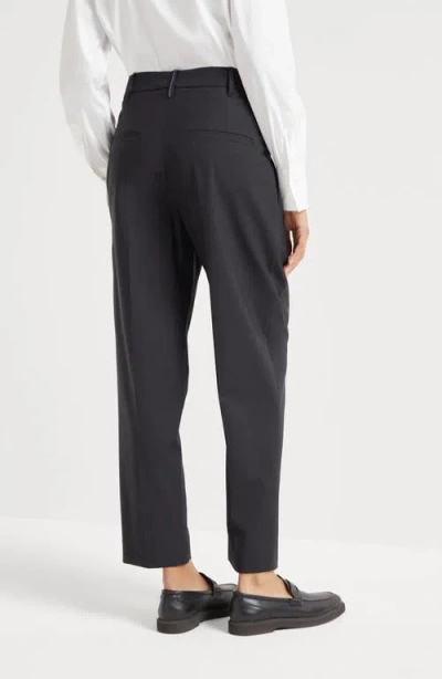 Brunello Cucinelli Virgin Wool-blend Trousers In Black