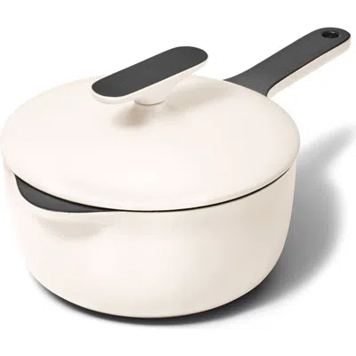 Caraway Enameled Cast Iron 1.8-quart Mini Sauce Pan With Lid In Neutral