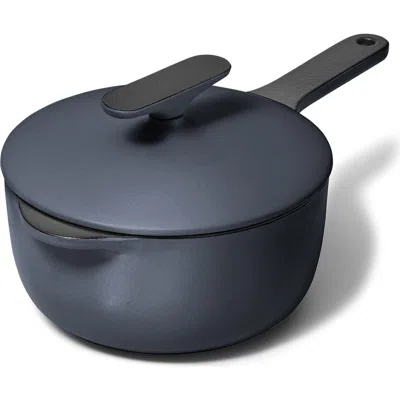 Caraway Enameled Cast Iron 1.8-quart Mini Sauce Pan With Lid In Blue