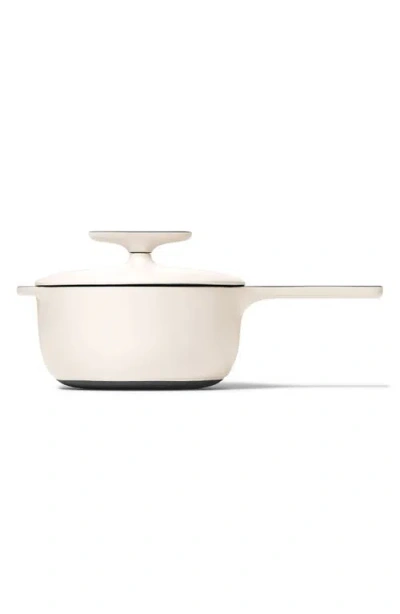 Caraway Enameled Cast Iron 1.8-quart Mini Sauce Pan With Lid In Neutral
