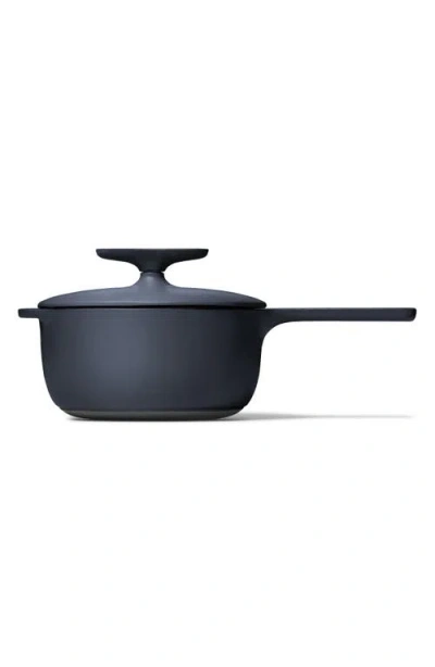 Caraway Enameled Cast Iron 1.8-quart Mini Sauce Pan With Lid In Blue