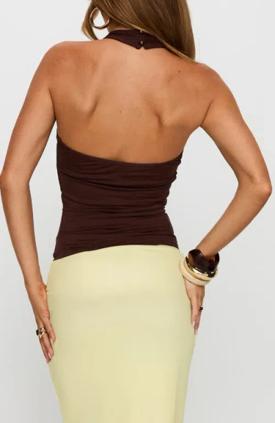 Princess Polly Evandar Hardware Detail Halter Top In Brown