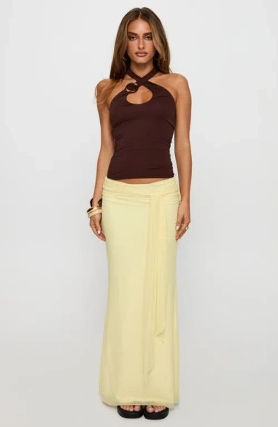 Princess Polly Evandar Hardware Detail Halter Top In Brown