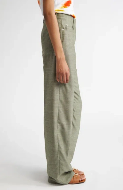 Ferragamo Straight Leg Virgin Wool & Silk Blend Pants